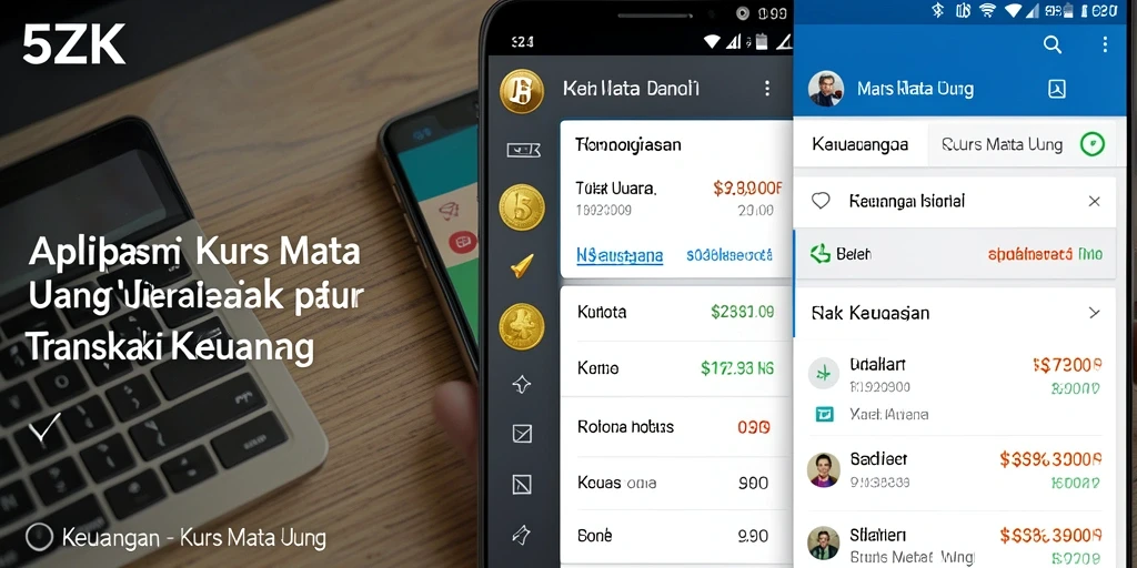 Tampilan utama aplikasi 5ZK dengan informasi kurs mata uang yang jelas.