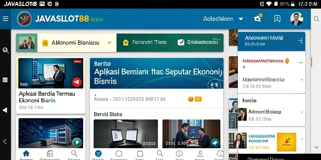 Antarmuka aplikasi JAVASLOT88 yang modern dan informatif.