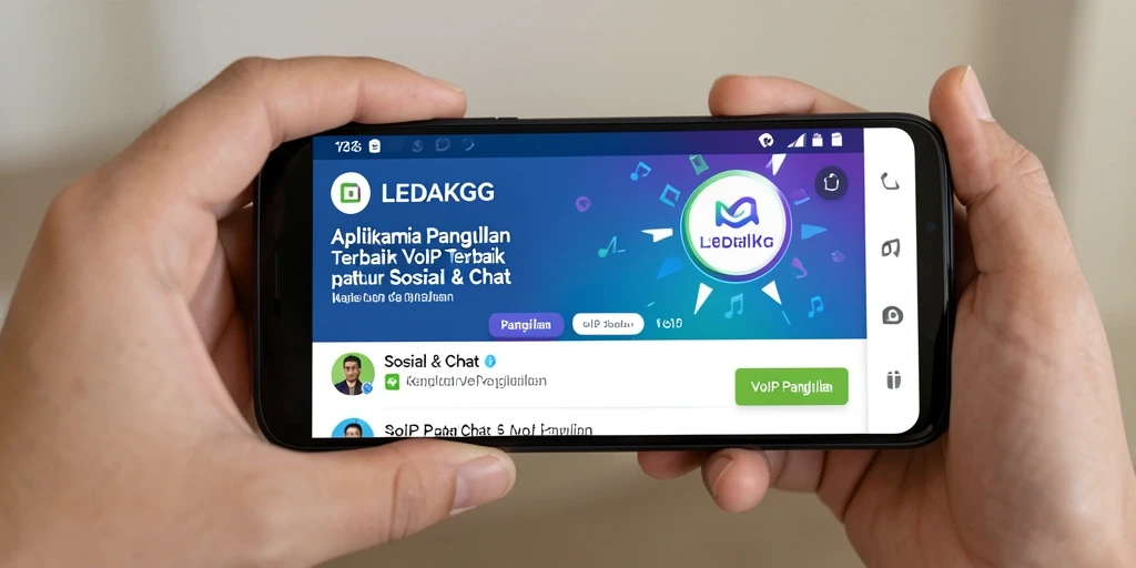 Antarmuka aplikasi <strong>LEDAKGG</strong> untuk panggilan VoIP yang sederhana dan fungsional.