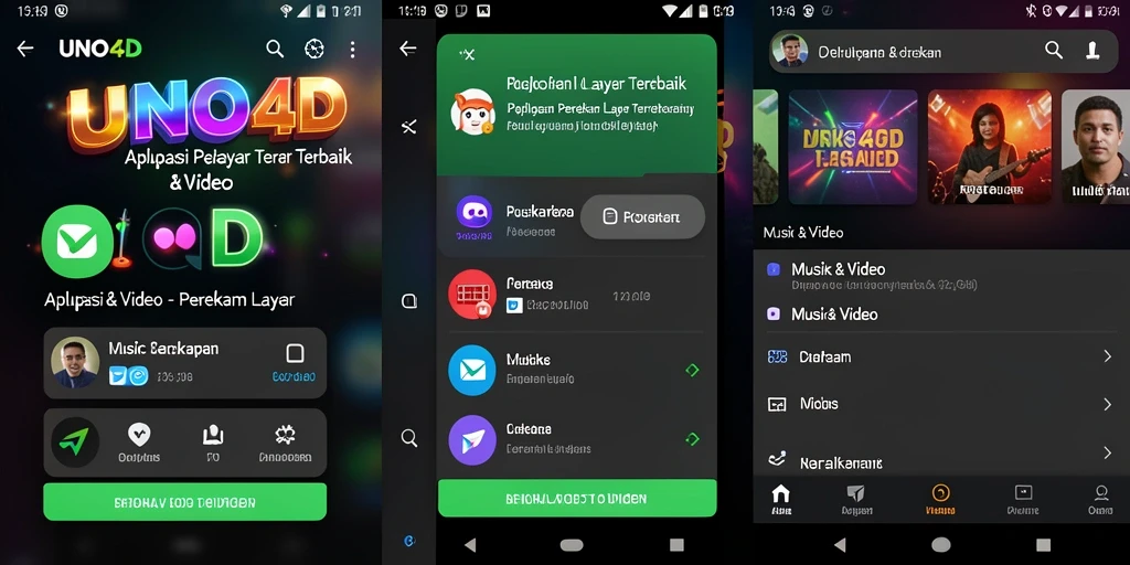 Tampilan antarmuka aplikasi UNO4D untuk perekaman layar yang intuitif.