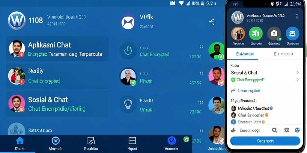 Tampilan antarmuka VW108 yang sederhana dan fungsional untuk Chat Encrypted.